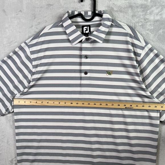 Footjoy Polo Striped Men's XL White/Grey Banyan Creek Golf Course FL Collared - Picture 6 of 13